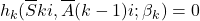 \[h_k ( \overline{S}{k i}, \overline{A}{(k-1) i}; \beta_k ) } = 0\]